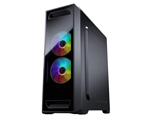 Gabinete Cougar MX350 RGB Mid Tower para PC Gaming con panel frontal y lateral de vidrio templado, compatible con Mini ITX, Micro ATX y ATX, ventiladores ARGB 120mm preinstalados, gestión de cables - Negro miniatura 2