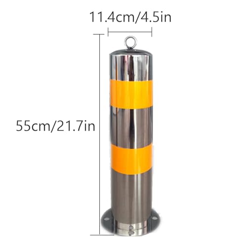 Bolardo de Seguridad para estacionamiento, construcción metálica Fija con Cinta Reflectante, fácil instalación para un Mejor Control del tráfico.