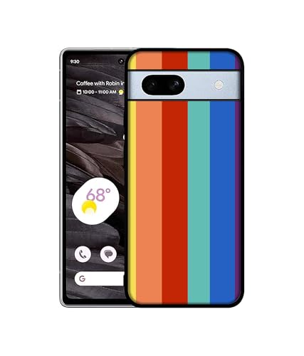 Image of Rainbow Colors Design Premium 2D Printed Metal Back Case Cover for Google Pixel 7A 5G