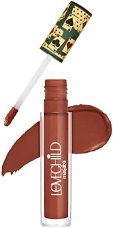 LoveChild Masaba Game On! - Hukum - Liquid Matte Lipstick, Pecan Brown Velvet Smooth, Non-Sticky, Hydrating & Moisturising, Lasts Up to 12 hours, 5Ml