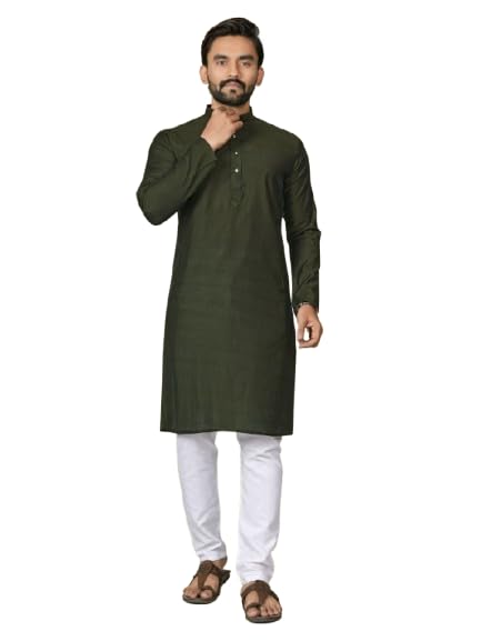 Men’s Rayon Kurta Plain Full Sleeve Ethnic Dress Band Collar Regular Fit-picture-52