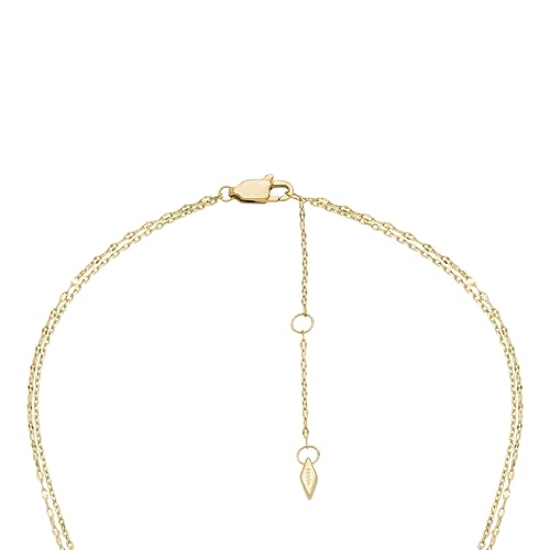 Image of Fossil Women's Gold-Tone Stainless Steel Pendant Chain Necklace for Women