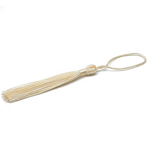 Image of Makhry Tassels 100pcs Bookmark Tassels with Tight Knot 13cm /5 Inch for Crafts Bookmarks Jewelry Making Graduation Gifts DIY Phone Accessory (Cream)