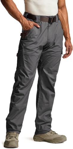 Image of CQR Men's Quick Dry Work Pants, Water Resistant Outdoor Tactical Pants, Lightweight Stretch Cargo Hiking Pants