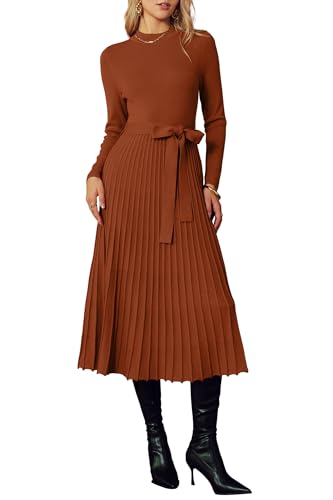 Arach&Cloz Fall Winter Womens Sweater Dress 2026 Long Sleeve Turtleneck