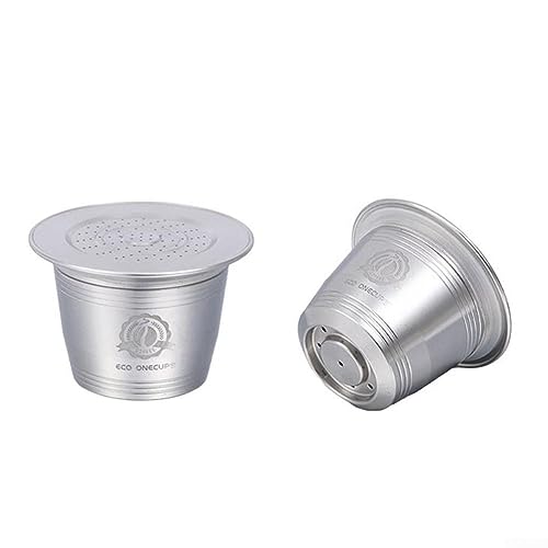 Carcasa de cápsula de café, filtros de cápsulas de café reutilizables, cápsulas de café de metal con malla de filtro de acero inoxidable para cápsulas de filtro NES*Presso (3,7 x 2,7 cm)
