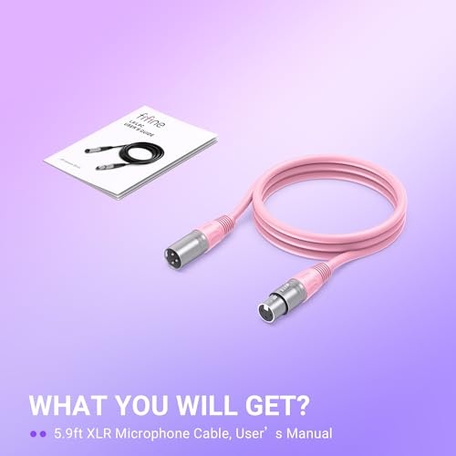 Image of FIFINE XLR Microphone Cable, Male to Female 5.9ft Short XLR Microphone Cord for Studio Recording, Compatible with AM8P,K688P for Podcast Streaming-L9CP