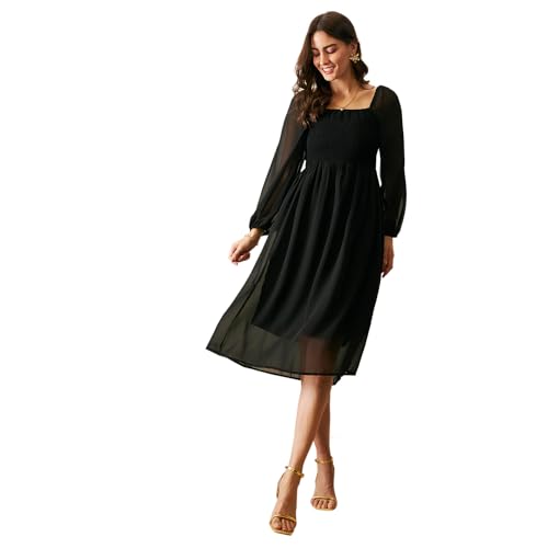 Image of Rare Women's Georgette A-Line Midi Dress