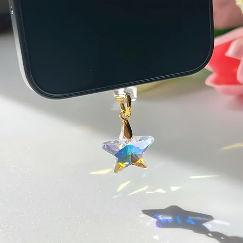 Agromusk 4pcs Kindle Charm Cute Moon Star Heart Butterfly Sun Catcher Phone Type C Dust Plug Charm Accessories Compatible With Kindle Paperwhite 2021 Released phone Usb C Devices Port Cover - image 2