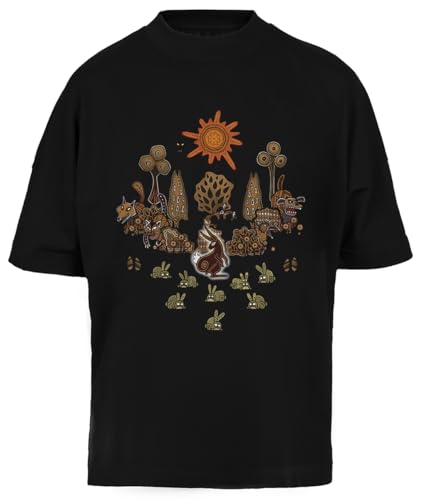 T-shirt Watership Down oversize noir confectionné en maille lourde premium