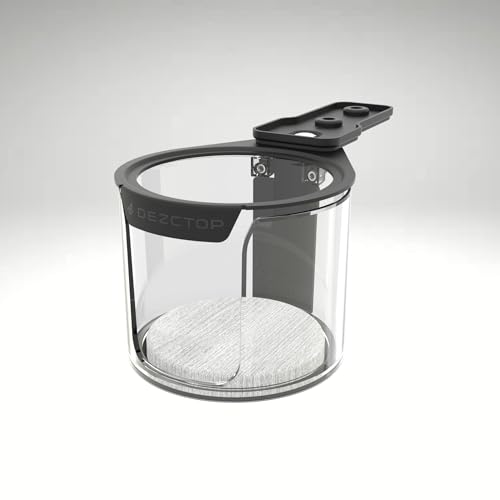 DEZCTOP Rotating Under Desk Cup Holder with Absorbent Pad, Anti-Spill Swivel Design, Fits Mugs, tumblers, and Cups, Perfect for Gaming or Office Desks, Black