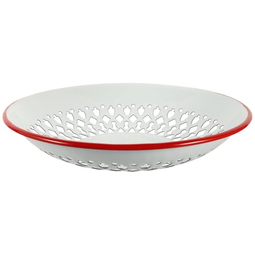 Cesta de drenaje de esmalte PRETYZOOM azul con diseño tradicional 2