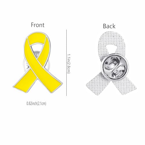 Image of Awareness Enamel Lapel Pin - Nickel and Gold Plated Ribbon Pin - Prevention and Awareness Ribbon - Jewelry Brooch Pin with Secure Clutch Back