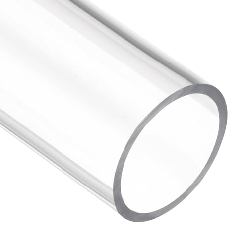 Image of uxcell Clear Rigid Tubing 24mm(0.94 inch) ID x 28mm(1 1 /8 inch) OD x 1Ft(305mm) Length Round Plastic Polycarbonate Tube