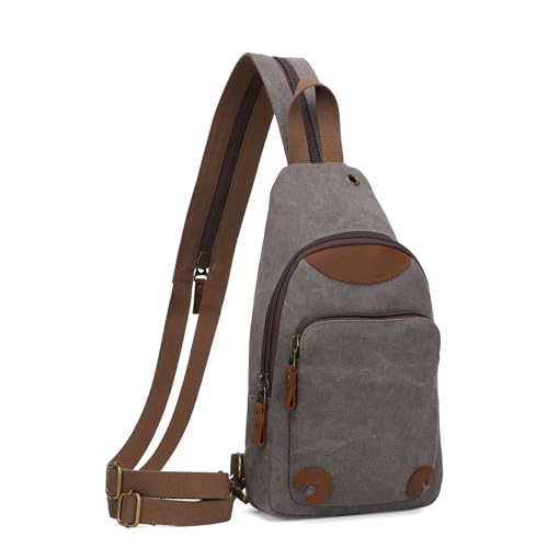 KL928 Canvas Sling Bag Crossbody Backpack Shoulder Casual Rucksack for Men Women