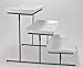 3 Tier Rectangular Serving Platter, Three Tiered Cake Tray Stand, Food Server Display Plate Rack, White