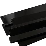 Flachstangen aus ABS-Kunststoff, Flache Stange aus ABS-Kunststoff, schwarz, 500 mm x 35, 10–30 Dicke, 2 Stück