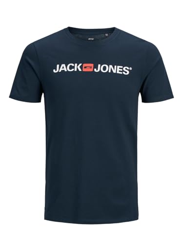 JACK & JONES Herren Rundhals T-Shirt JJECORP Logo - Slim Fit Plussize XXL-8XL, Größe:8XL, Farbe:Navy Blazer 12184987 – Ansicht 1