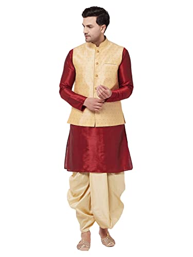 Kurta und Dhoti VASTRAMAY en soie mélangée marron taille 42 pour homme