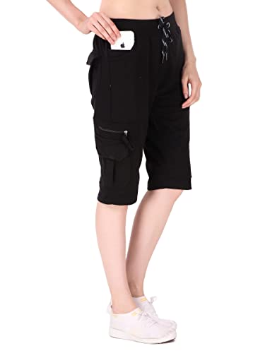 Image of UZARUS Womens Cargo Capri Shorts with 9 Pockets