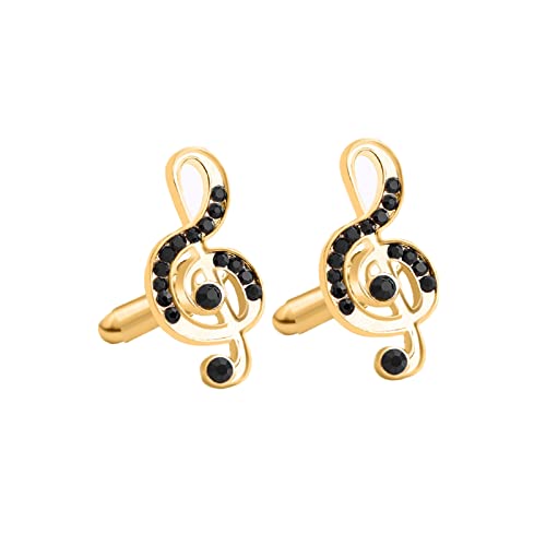Set de mancuernillas Daesar para hombre nota musical oro miniatura 1