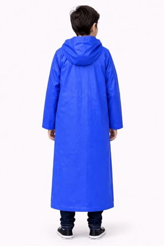 Image of Nephar Boys & Girls Waterproof Hooded Raincoat | Long Rain Protection Jacket | Lightweight Windproof Monsoon Wear | Kids Outdoor Rain Coat