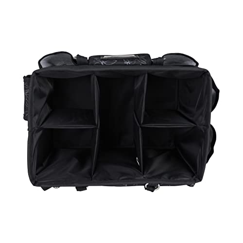 Image of Everything Mary Deluxe Store & Tote Organizer - Black & White Floral Craft Bag with Handle - Collapsible Storage for Scrapbooking, Sewing, DIY Tools & Art Supplies