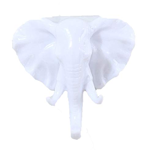CZ-XING - Colgador de pared individual de animales, gancho de cabeza de elefante, de ciervo, ganchos adhesivos, decoración de pared, gancho