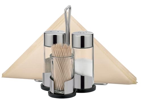 Tescoma Club Set salière et poivrière + Pot à Cure-Dents + Porte-Serviettes de Table