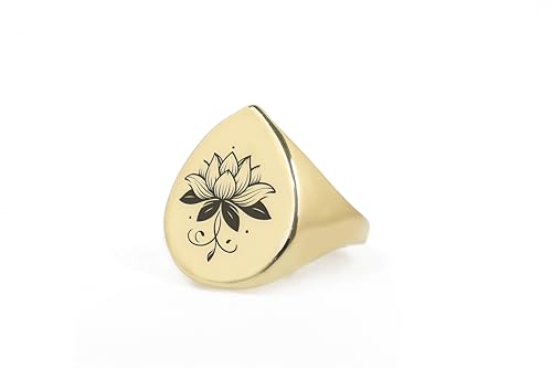 Bague fleur de lotus or 14k personnalisée pour un style audacieux