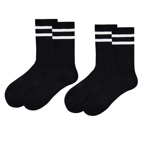 Image of American Trends Womens Novelty Striped Crew Socks Athletic Vintage Slouch Mid Calf Tube Socks