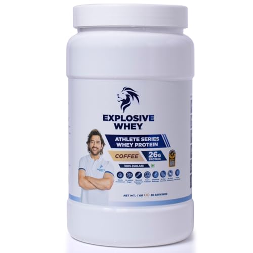 Image of Athlete Series 100% Isolate Whey Protein | Trusted by M.S. Dhoni | 26g Protein per scoop | Informed Sport Certified | Pro-Pre Biotics | Digestive Enzymes for Higher Absorption | Coffee - 1kg