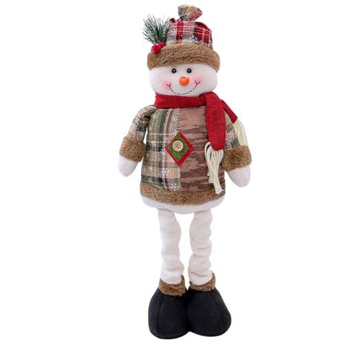Hbbgdiy Figuras de muñecas de Nieve Lindo telescópico telescópico de pie muñeca de Nieve decoración de Casas de Navidad Decoraciones de Juguetes Rellenos para niños y Adultos