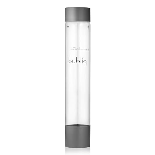 Flasche für bubliq drink carbonator, Wassersprudler Flasche, Matt grau, 1 Liter, elegantes & schlankes Design, BPA-frei