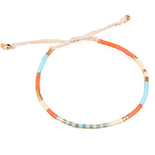 Image of KELITCH Boho Women Crystal Shell Beaded Friendship Bracelets Handmade Strand Bracelet Bangles Jewelry