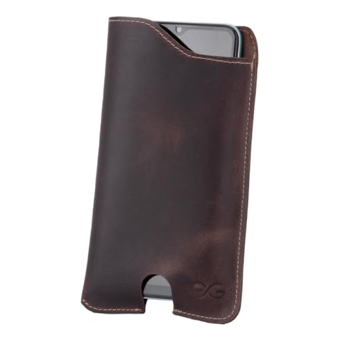Capa Porta Celular Bainha Couro Legítimo C/passador De Cinto (Marrom Escuro)