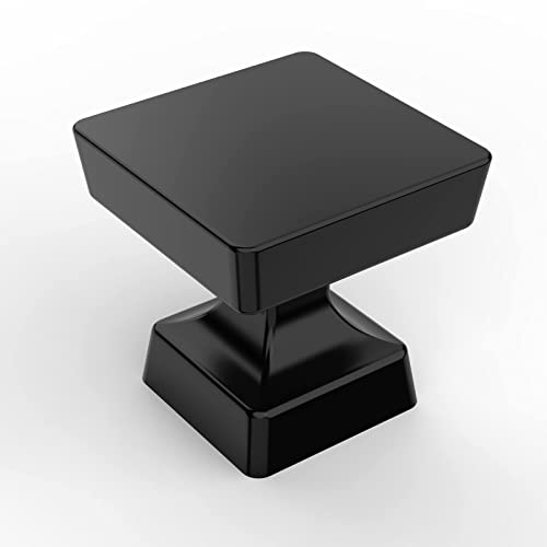 Image of Asidrama 5 Pack 1-1 /4 inch Matte Black Kitchen Cabinet Knobs Dresser Knobs Drawer Knobs Cabinet Hardware Zinc Knobs for Dresser Drawers