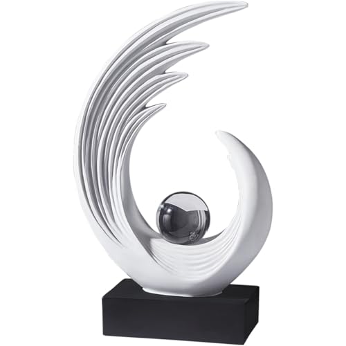 Escultura abstracta decorativa de resina blanca miniatura 2