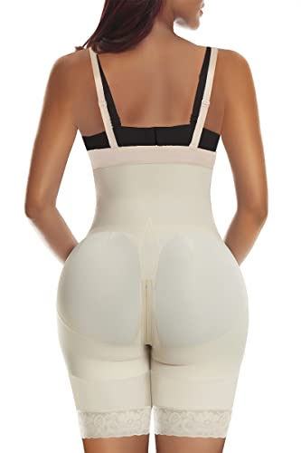 Image of YIANNA Fajas Colombianas Postpartum Tummy Control Shapewear for Women Body Shaper Girdles Butt Lifter Compression Garment with Zipper Crotch, YA7243-Beige-3XL