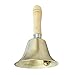 Copper Handheld Bell School Loud Call Bell Service Bell Dinner Call, Golden