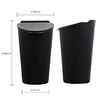 Silicone Trash Can with Lid - Car Cup Holder Trash Bin for Auto, Home, Office (Black) - Image 2