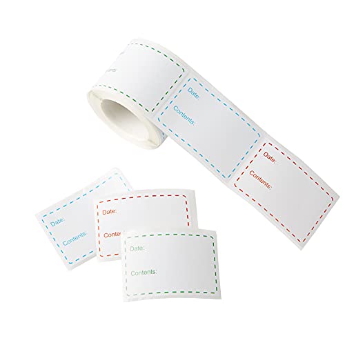 2x3inches Food Labels Stickers, Dissolvable Removable Freezer Date Labels for Food Containers,Jars, Canning(200 Per Roll )