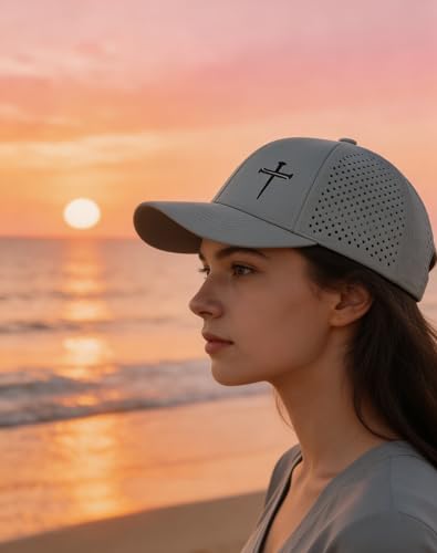 Image of Jesus 3 Nail Cross Hat Christian Religious Gifts for Christma with Embroidered - Adjustable Snapback Baseball Cap