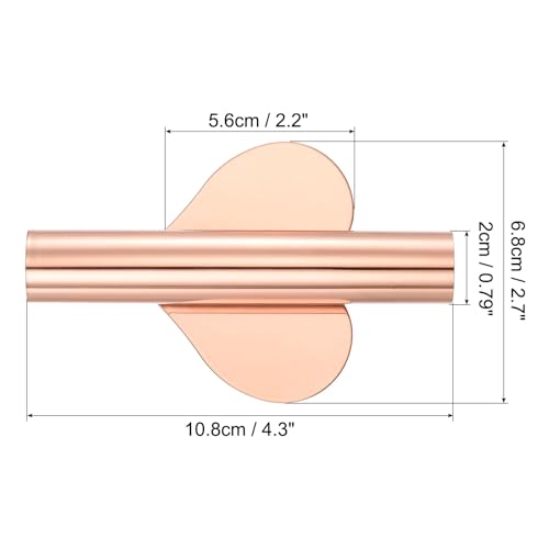 PATIKIL Wall Flower Vase Tube, Dried Flower Vase Racks Heart-Shaped Wall-Mounted Flower Tube for Flower Display Decoration, Rose Gold - Image 2