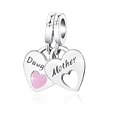 LUXILLA Family Love Mother Daughter Grandma Charm 925 Sterling Silver fits Bracelets Necklace Pendant Bead Charms Jewelry Gift (Mother and Daughter)