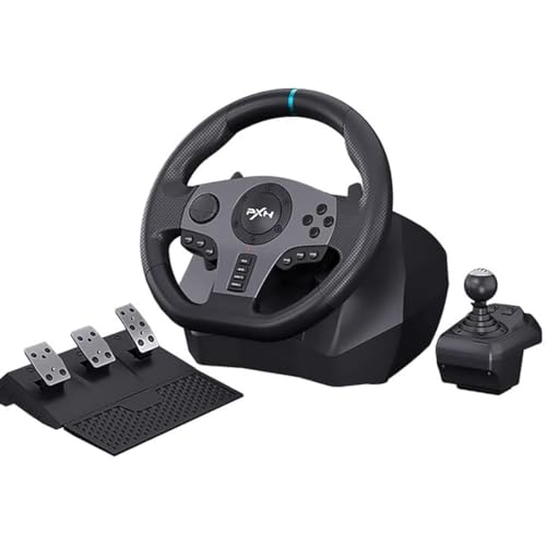 Image of Playtastic PXN V9 Gen2 Racing Wheel with Shifter and Pedals, 270 /900 Degree Vibration Gaming Steering Wheel