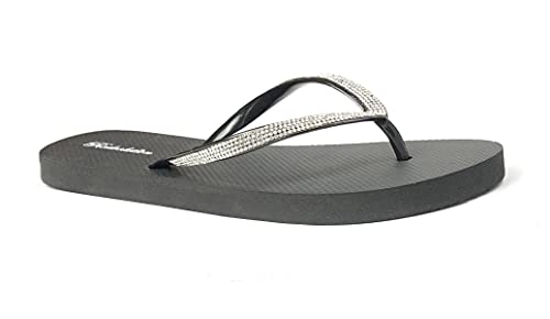 REDVOLUTION Women's Rhinestone Sandals Soft Platform Footbed Midsole Fashion Flip Flop