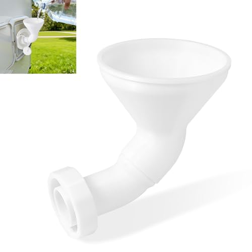 RV Water Inlet Funnel 3.54-in Wide Mouth Gravity Fresh Water Tank Fill Funnel for Water Inlet Hatch Travel Trailer Essentials Accessories Supplies Screw-On Hands-Free Design