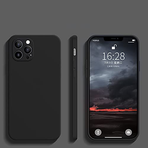 Coque silicone liquide pour iPhone 14 Pro antichoc noire