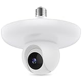 XVIM 2K Wireless Light Bulb Security Camera - 2.4G WiFi Wireless Security Camera,1,500-Lumen Brightness, Smart Floodlight Camera, Color Night Vision, Motion Detection, Cloud/SD Card Storage
